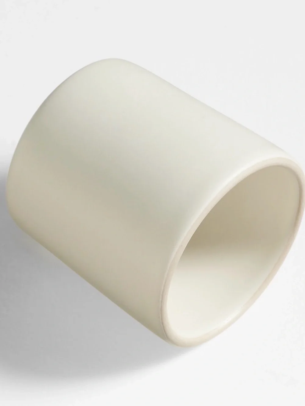 Crate&Barrel Hudson Natural Stoneware Beige Napkin Rings ~ Set of 6